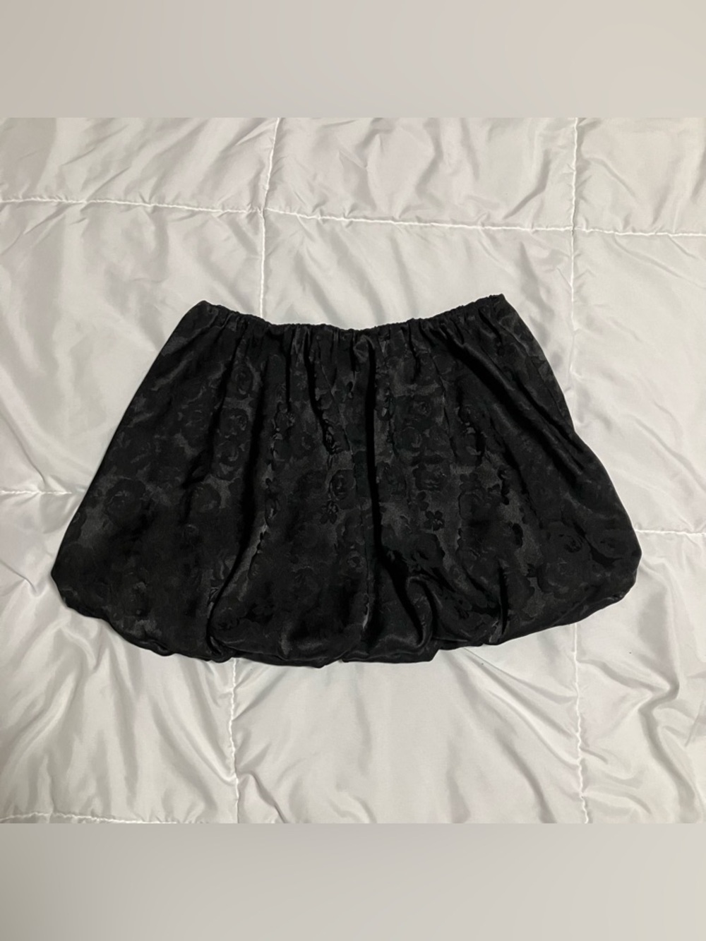 Art Class Girl's Black Floral Bubble Skirt - Size L (10/12)